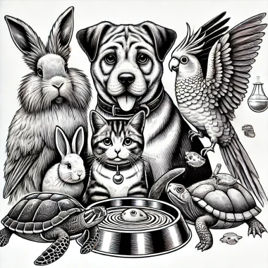 Farklı evcil hayvan türleri: kedi, köpek, kuş, egzotik hayvanlar ve evcilleştirme süreci.